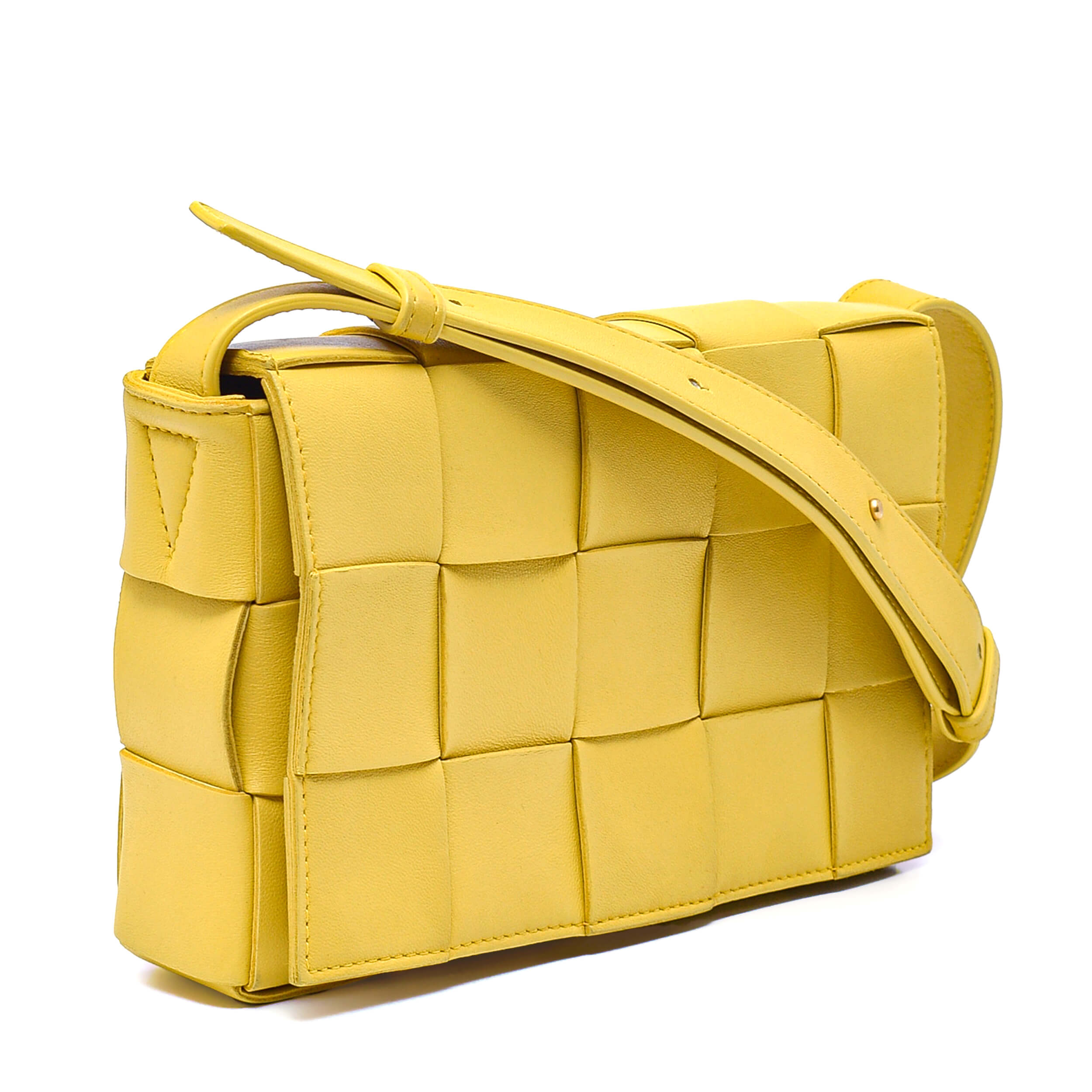 Bottega Veneta - Yellow Intrecciato Leather Cassette Bag